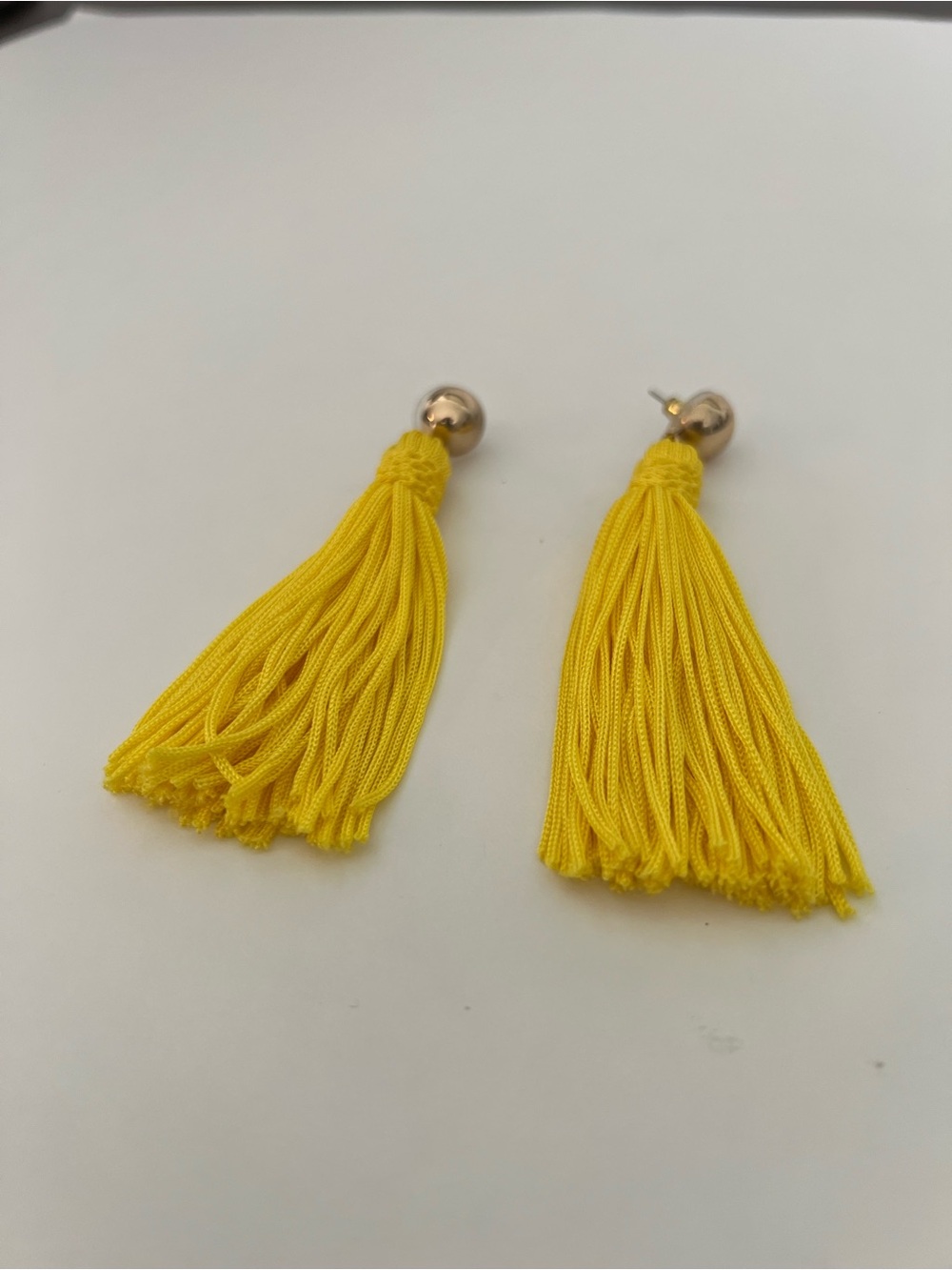 Yellow Tassel Drop Earrings - Lightweight Statement Jewelry